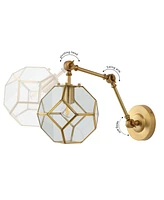 Honeycomb 7.5" 1-Light Modern Contemporary Arm-Adjustable Iron, Glass Led Sconce