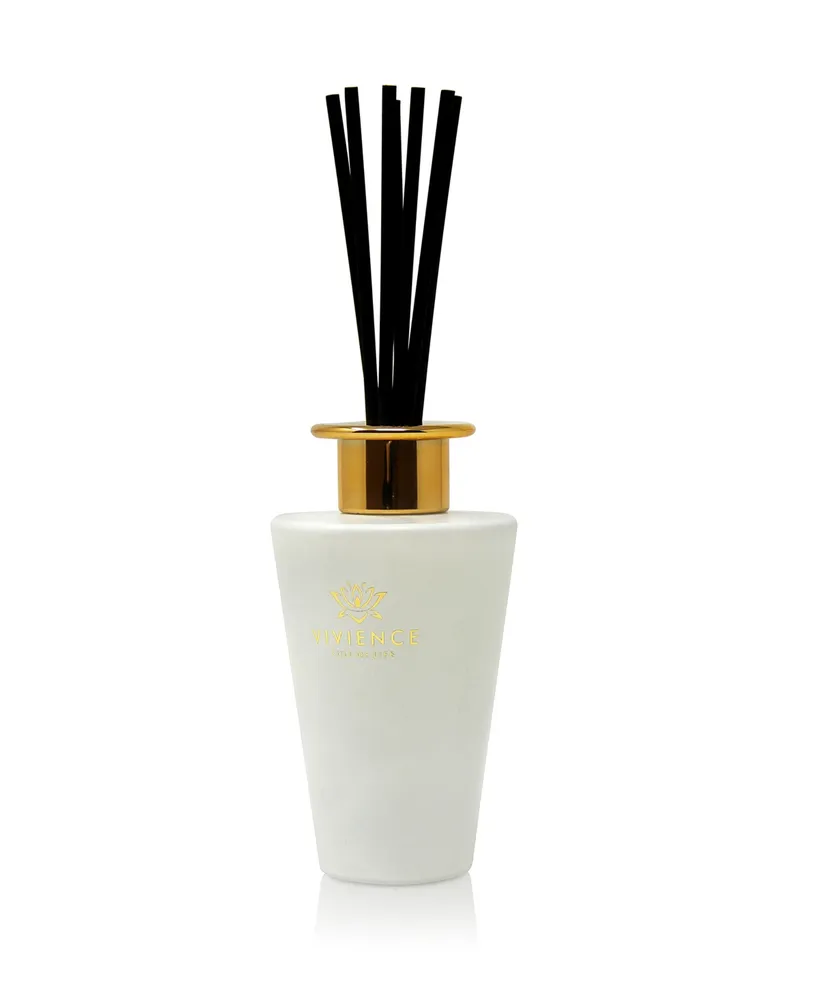 Vivience Bottle Gold-Tone Cap Reed Diffuser, "Zen Tea" Scent