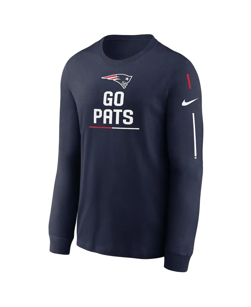 Men's Nike Navy New England Patriots Team Slogan Long Sleeve T-shirt