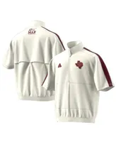 Men's adidas White Texas A&M Aggies Strategy Pullover Half-Zip Short Sleeve Jacket