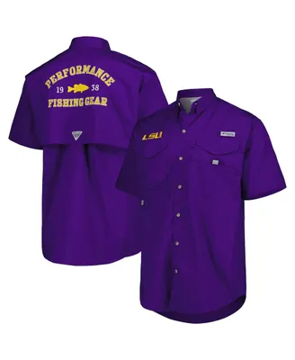 Men's Columbia Purple Lsu Tigers Bonehead Button-Up Shirt