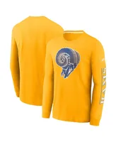 Men's Nike Gold Los Angeles Rams Fashion Tri-Blend Long Sleeve T-shirt