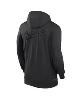 Men's Nike Black Oakland Athletics Authentic Collection Travel Performance Full-Zip Hoodie