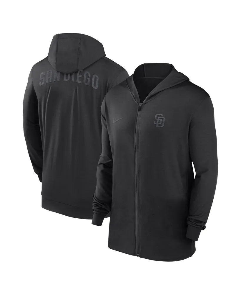 Men's Nike Black San Diego Padres Authentic Collection Travel Performance Full-Zip Hoodie