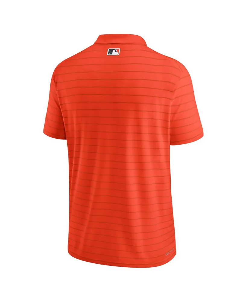Men's Nike Orange Detroit Tigers Authentic Collection Victory Striped Performance Polo Shirt