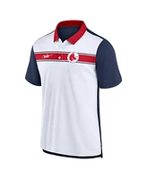 Men's Nike White, Navy Boston Red Sox Rewind Stripe Polo Shirt