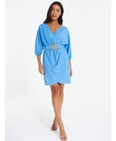 Quiz Women's Wrap Woven Buckle Dress