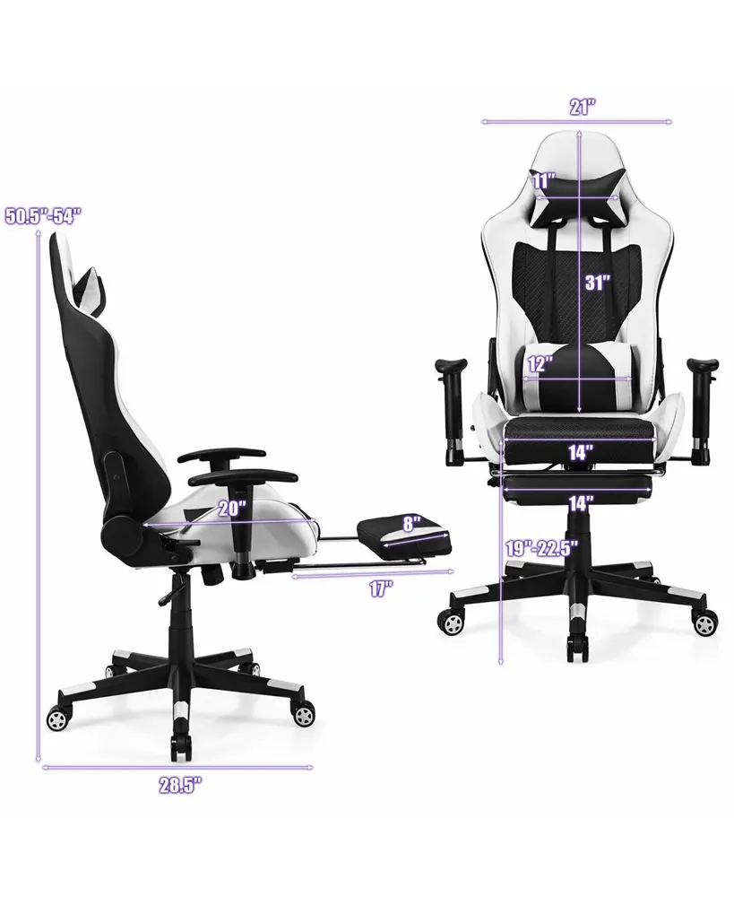 Massage Gaming Chair Reclining Racing Office Computer Chair