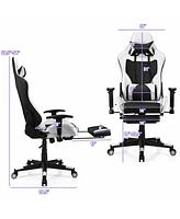 Costway Massage Gaming Chair Reclining Racing Office Computer Chair