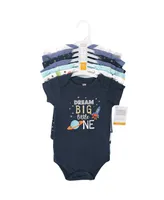 Hudson Baby Boys Cotton Bodysuits, Solar System, 7-Pack