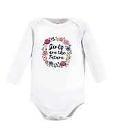 Hudson Baby Baby Girls Cotton Long-Sleeve Bodysuits Are The Future, 3-Pack