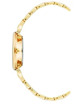Anne Klein Women's Three Hand Quartz Round Gold-Tone Alloy Link Bracelet Watch, 30mm