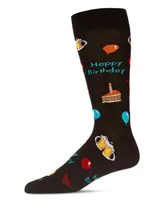 MeMoi Men's Happy Birthday Rayon from Bamboo Novelty Crew Socks