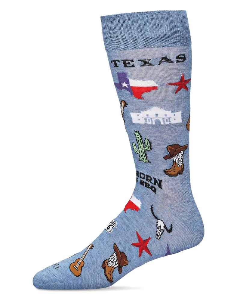 MeMoi Men's Don't Mess with Texas Rayon from Bamboo Novelty Crew Socks