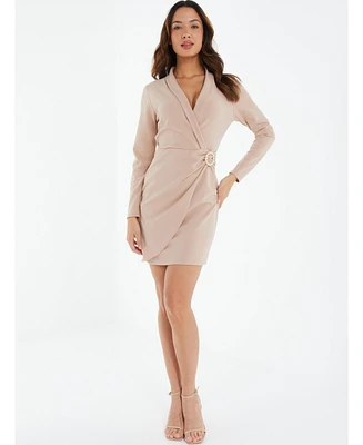 Quiz Women's Wrap Buckle Detail Blazer Dress