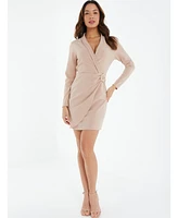 Quiz Women's Wrap Buckle Detail Blazer Dress