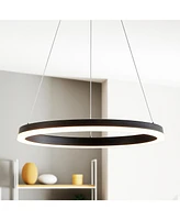 Baxter 23.5" 1-Light Modern Contemporary Aluminum Integrated Led Hoop Pendant
