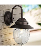 Rodanthe 8.25" 1-Light Farmhouse Industrial Iron, Glass Outdoor Led Sconce