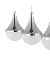 Elyse Teardrop 33" 3-Light Modern Mid-Century Iron, Acrylic Integrated Linear Led Pendant