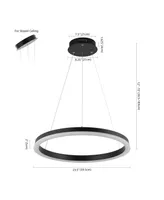 Baxter 23.5" 1-Light Modern Contemporary Aluminum Integrated Led Hoop Pendant