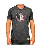 Men's Original Retro Brand Black Heather Florida State Seminoles Vintage-Like Chief Tri-Blend T-shirt