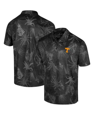 Men's Colosseum Black Tennessee Volunteers Palms Team Polo Shirt