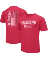 Men's Colosseum Scarlet Nebraska Huskers Oht Military-Inspired Appreciation Flag 2.0 T-shirt