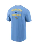 Men's Nike Light Blue Milwaukee Brewers City Connect 2-Hit T-shirt