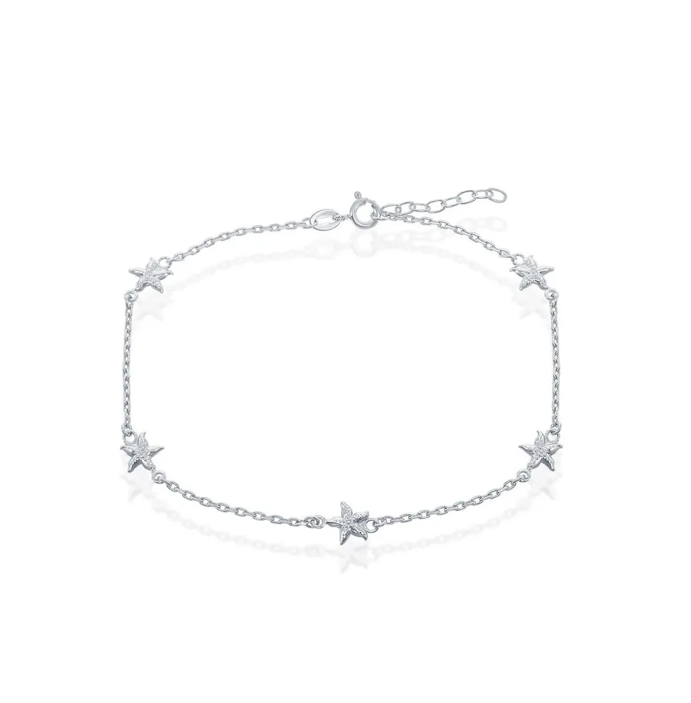 Sterling Silver Starfish Anklet