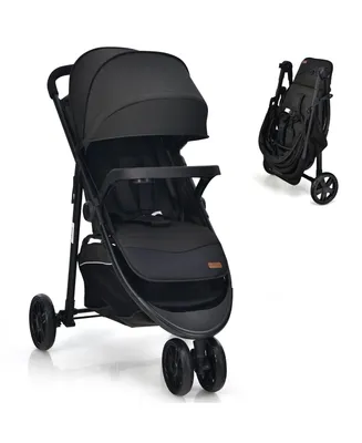 Baby Jogging Stroller Jogger Travel System w/Adjustable Canopy for Newborn