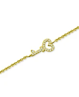 Giani Bernini Cubic Zirconia Heart Key Ankle Bracelet, Created for Macy's