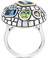 Effy Multi-Gemstone Statement Ring (6 ct. t.w.) in Sterling Silver & 18k Gold-Plate