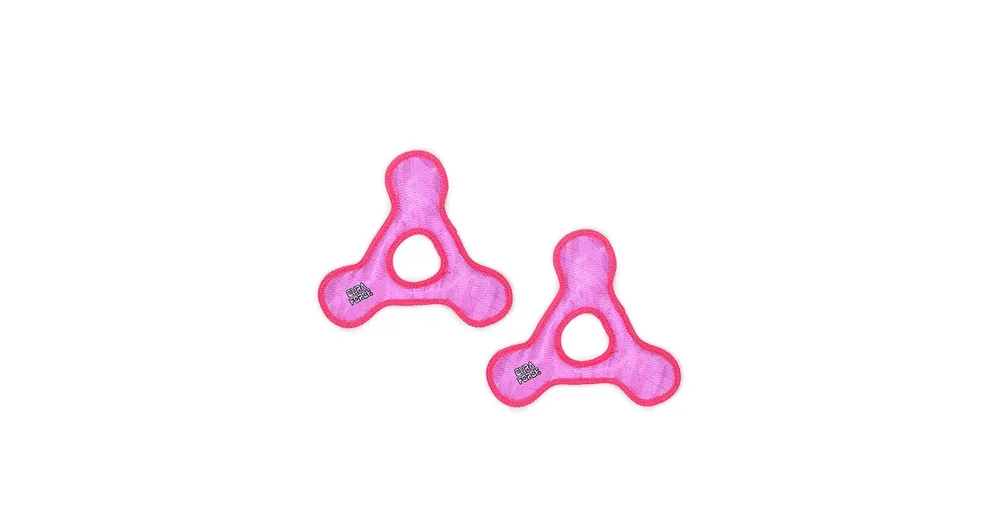 DuraForce Triangle Ring Tiger Pink-Pink, 2-Pack Dog Toys