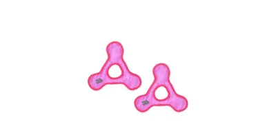 DuraForce Triangle Ring Tiger Pink-Pink, 2-Pack Dog Toys
