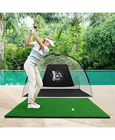 Costway 5' x 3' Standard Realistic Feel Golf Practice Mat Putting Mat Synthetic Turf