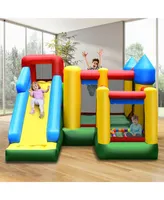 Costway 5-In-1 Inflatable Bounce Castle with Basketball Rim & Climbing Wall