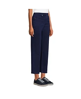 Lands' End Women's Starfish High Rise Knit Denim Straight Crop Jeans