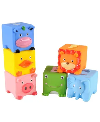 Edushape Soft Critters Pop Blocks - 6 Pieces