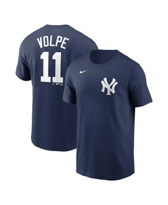 Big Boys and Girls Nike Anthony Volpe Navy New York Yankees Name and Number T-shirt