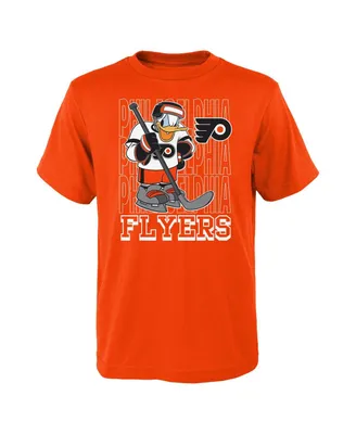 Big Boys and Girls Orange Philadelphia Flyers Disney Donald Duck Three-Peat T-shirt