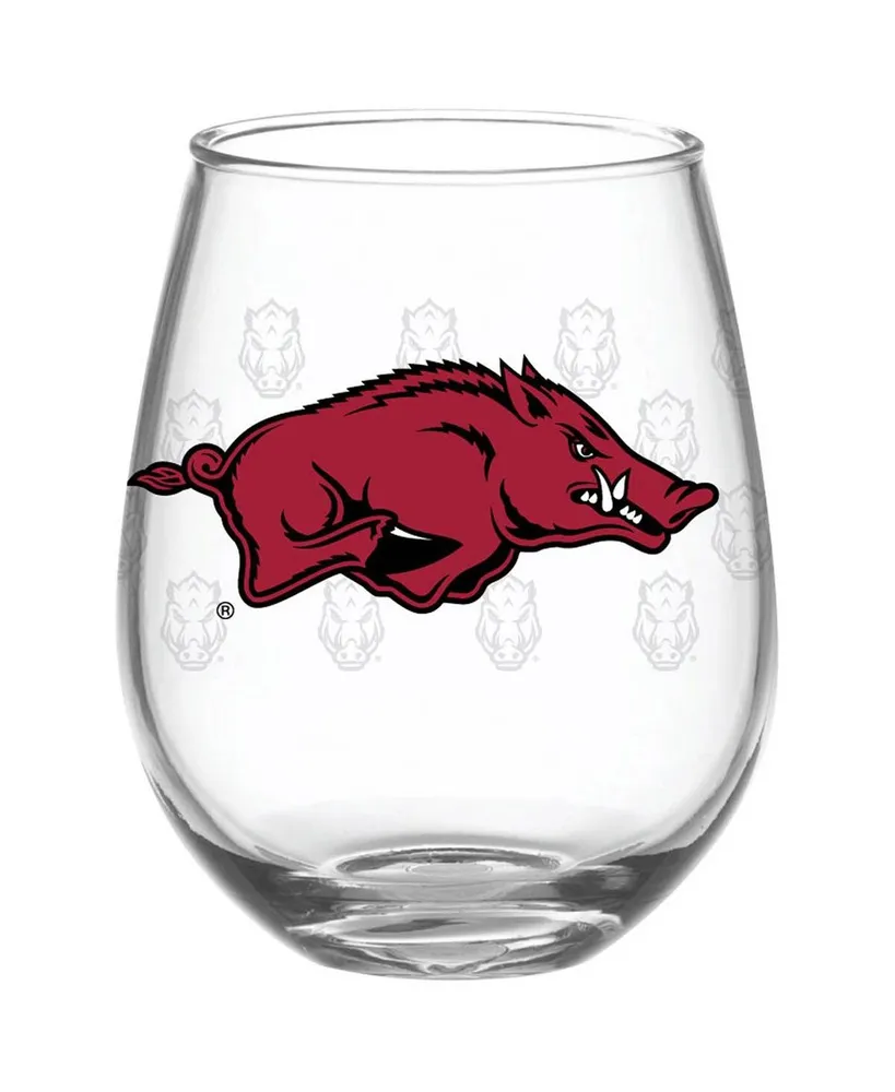 Arkansas Razorbacks 15 Oz Mom Stemless Wine Glass