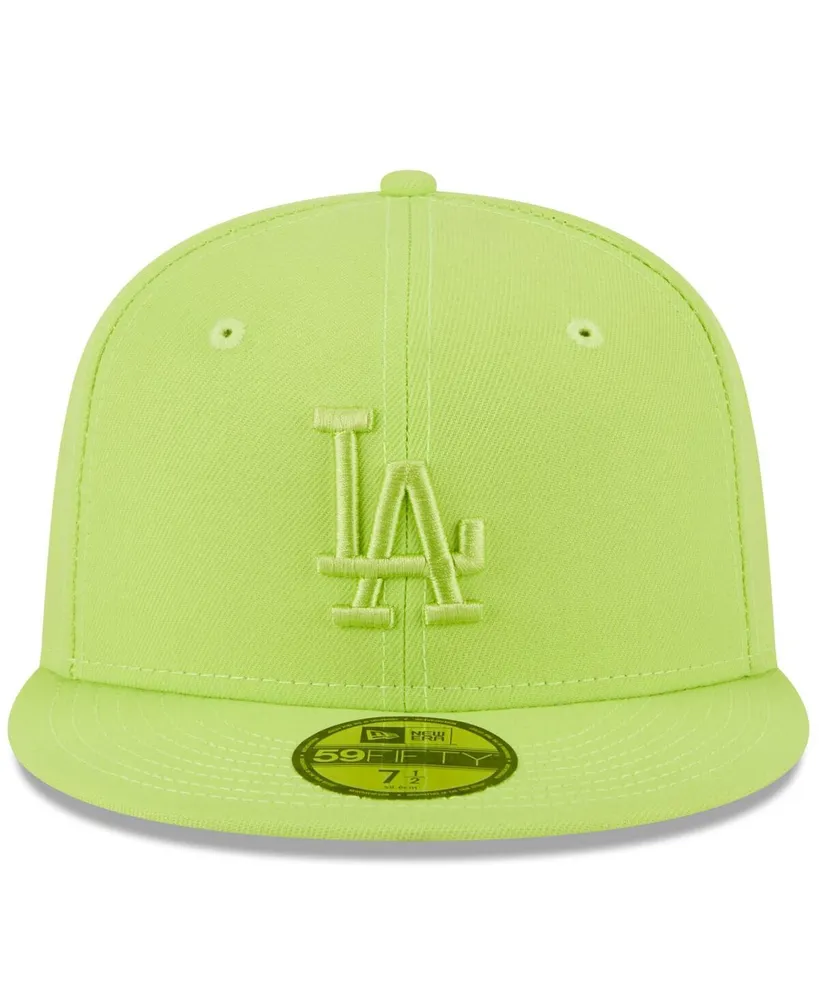 Men's New Era Neon Green Los Angeles Dodgers 2023 Spring Color Basic 59FIFTY Fitted Hat