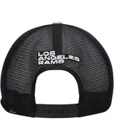 Men's New Era Cream, Black Los Angeles Rams Chrome Collection 9FIFTY Trucker Snapback Hat