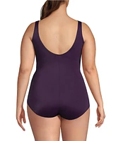 Lands' End Plus Dd-Cup Chlorine Resistant Soft Cup Tugless Sporty One Piece Swimsuit