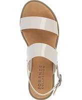 Journee Collection Women's Lavine Double Strap Flat Sandals