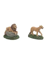 Department 56 Zoological Gardens Lions Figurine, Set of 2