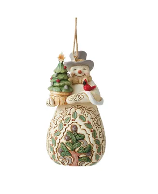 Jim Shore Woodland Snowman and Tree Ornament