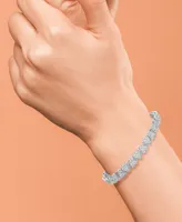 Diamond Heart Link Bracelet (1 ct. t.w.) in 10k White Gold
