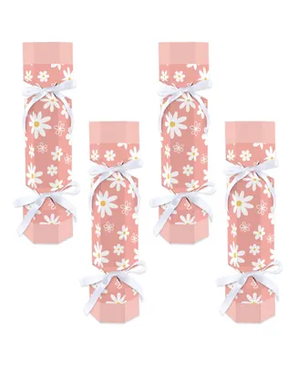Big Dot of Happiness Pink Daisy Flowers - No Snap Floral Party Table Favors - Cracker Boxes - 12 Ct
