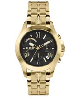 Versus Versace Men's Chronograph Date Quartz Chrono Lion Arch Gold-Tone Stainless Steel Bracelet 44mm